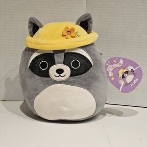 NWT Rocky the Raccoon wearing Bucket Hat Easter Squishmallow